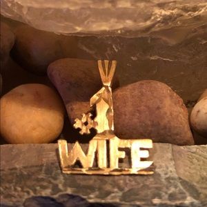SOLID GOLD #1 Wife Pendant